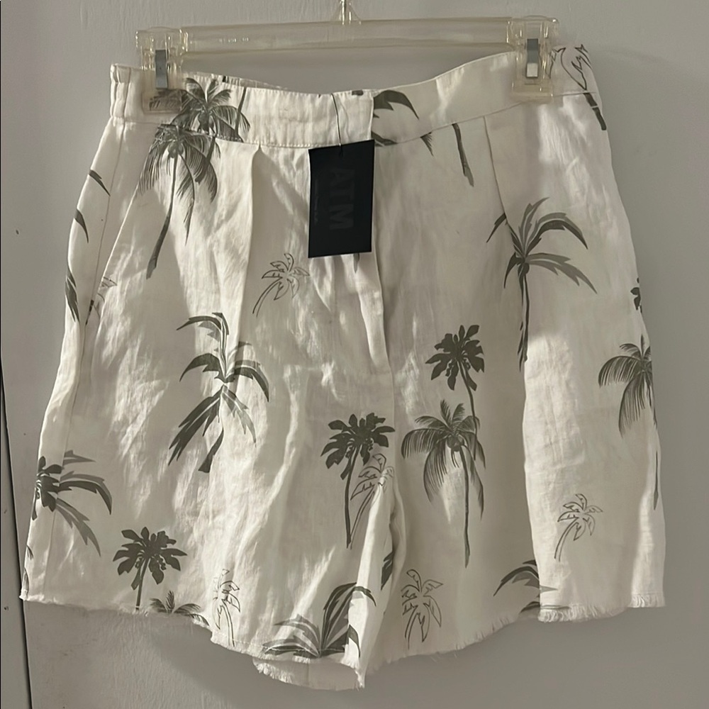 ATM Anthony Thomas Melillo Palm Print Shorts - White and Green